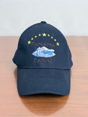 Navy Panama Canal Embroidered Baseball Cap